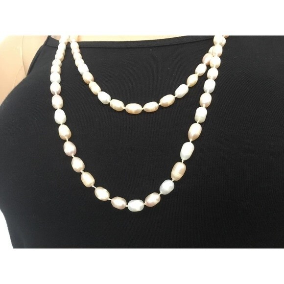 Long Strand Freshwater Pearl Necklace - Picture 2 of 5